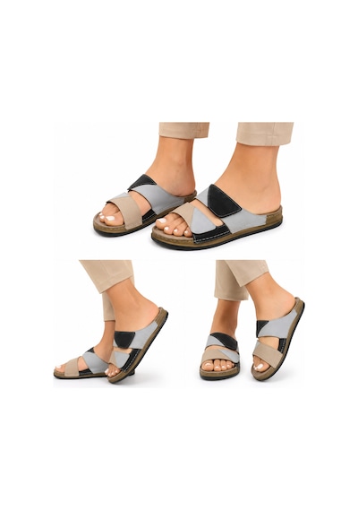 N Napa Shoe Np.305.s.grey Deri Terlik Gri