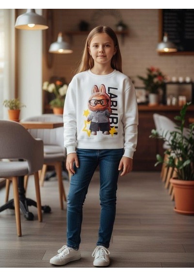 Kız Çocuk Pamuklu Baskılı Karakter Baskılı Tasarım Sweatshirt-16400 Ekru Kız Çocuk Pamuklu Baskılı Karakter Baskılı Tasarım Sweatshirt-16400 Ekru