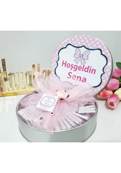 Süslü Çikolatalı Oval Kutu Bebek Çikolatası 50 li