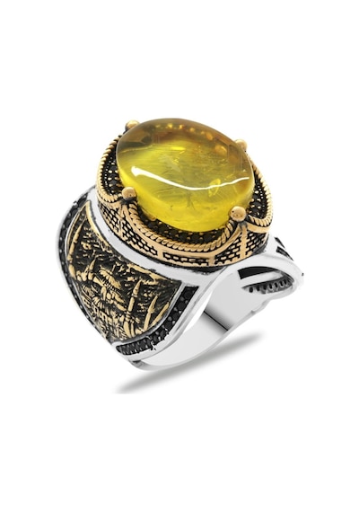 Doğal Damla Kehribar Taşlı Yanları Sultanahmet Camii Detaylı 925 (500124595)
