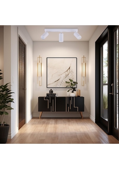 Riolight Modern Oda,mutfak Cafeler İçin Beyaz 3xgu10 Gün Işığı Led Avize Ampül Dahil