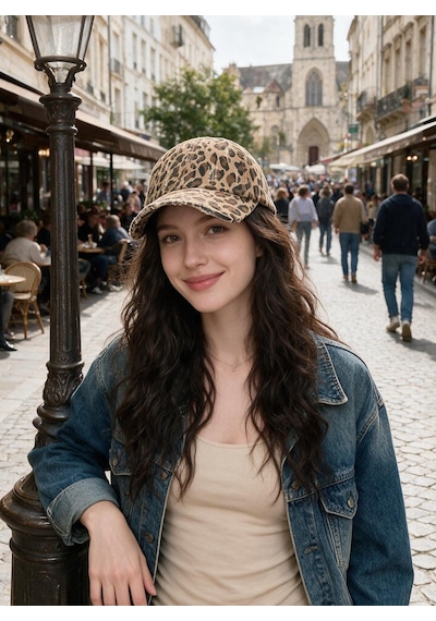Valkyrie Vintage Leopar Desenli Eskitmeli Kadın Şapka Ayarlanabilir Beyzbol Şapkası Pamuk Baseball Cap Kahverengi