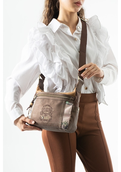 Ventıs Qualıty Ventis Amazing Vintage Kadın Omuz Çantası Çok Bölmeli Desenli Tasarım Kapitone Kahverengi Model: 571-21c