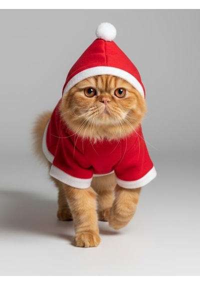 Bear Snow Kırmızı Xmas Kedi Kıyafeti Kapüşonlu Polar Noel Sweatshirt Küçük Irklar İçin