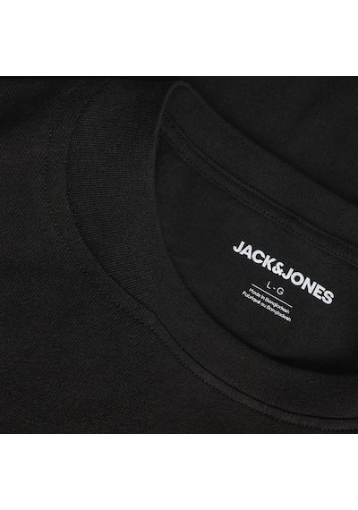 Jack & Jones Erkek Logo Detayli Bisiklet Yaka Tisört - Rush - 12298424 Siyah