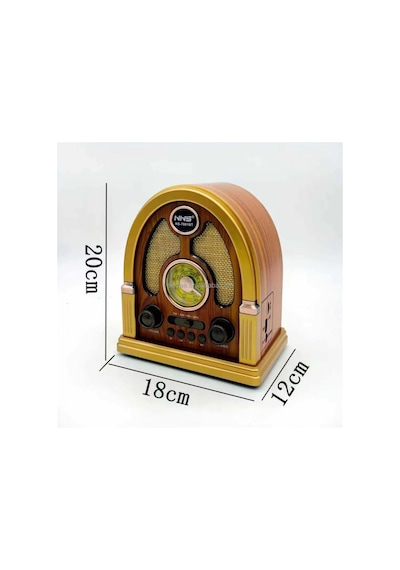 Orta Boy Kubbe Model Retro Ahşap Tasarım Bluetooth Hoparlörlü Rad