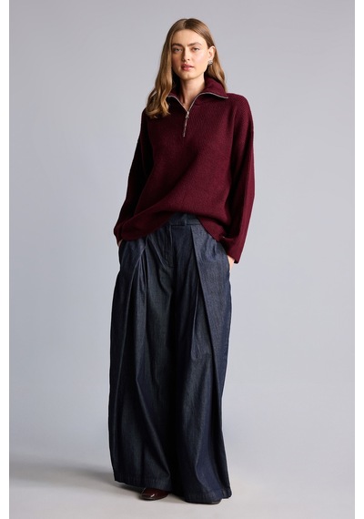 Defacto Oversıze Polo Yaka Kazak H2635ax26wnbr453 Bordo-br453