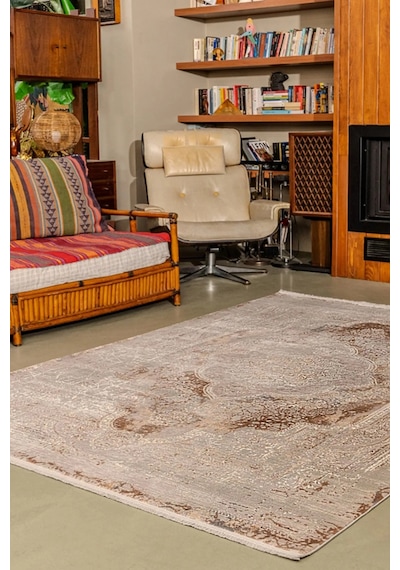 Kreasyon Halı Modern Md003 Bej Makine Halısı