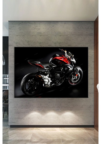 Motosiklet Motorcycle Dekoratif Kanvas Tablo