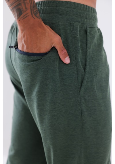 Rowinger Premium Merserize Kumaş Logolu Lastikli Paça Jogger Erkek Eşofman Altı Haki