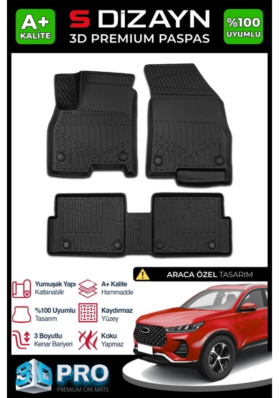 Chery Tiggo 7 Pro 3d Pro Havuzlu Paspas 2022-2025 A+ Kalite 3ds-sdz003
