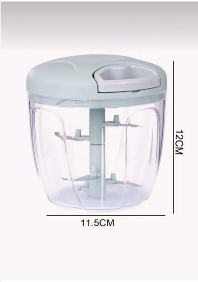 5 Bıçaklı Büyük Boy İpli El Rondosu Pratik Doğrayıcı 1000 Ml Beyaz