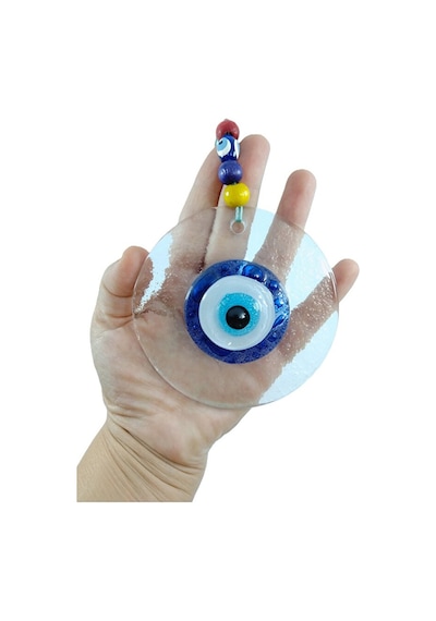 Boncuklu Saydam Nazar Boncuğu 10 Cm El Yapımı Cam Duvar Dekoru He