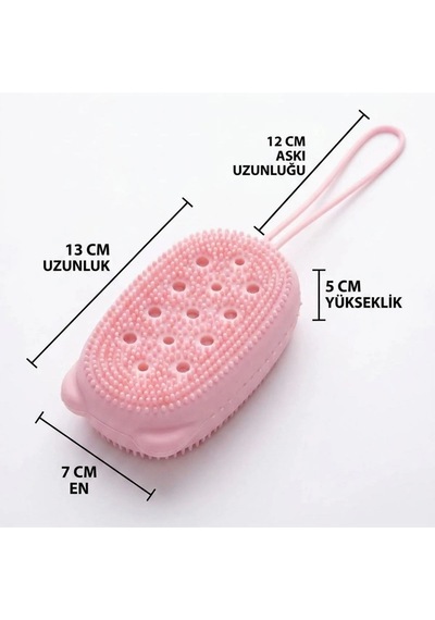 Peeling Etkili Süngerli Silikon Banyo Lifi Asma Kancalı Duş Kesesi 5468