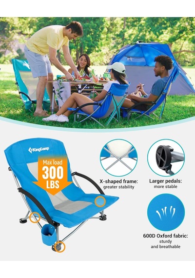 Kingcamp Lilac Beach Chair Plaj Ve Dinlenme Sandalyesi Blue Çok Renkli