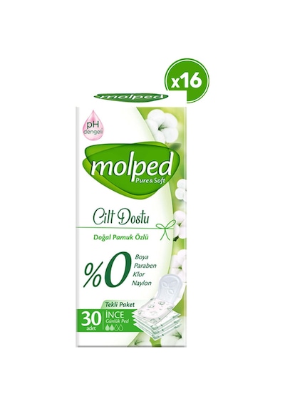 Molped Pure & Soft Günlük Ped Tekli Paket Sw 30'lu X 16 Paket