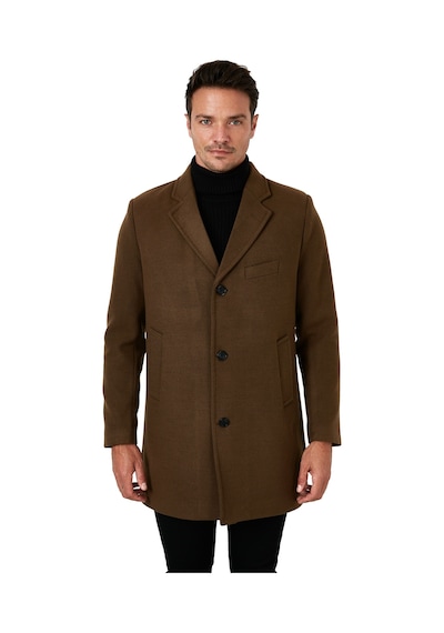 Buratti Slim Fit Tek Yırtmaçlı Düğmeli Mono Yaka Kaşe Erkek Kaban 5840098 Taba Buratti Slim Fit Tek Yırtmaçlı Düğmeli Mono Yaka Kaşe Erkek Kaban 5840098 Taba
