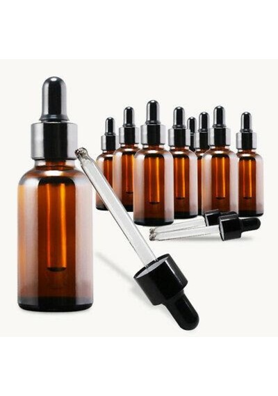 50Ml Damlalıklı Cam Şişe Amber Kahverengi 3 Adet