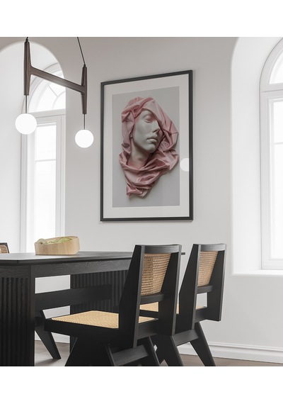 Pembe Eşarplı Kadın Poster