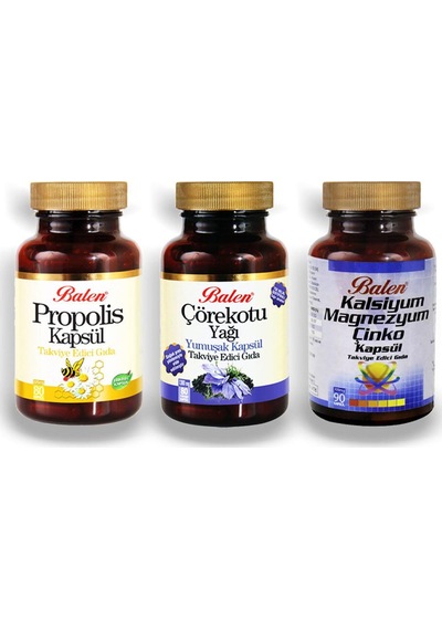 Balen Çörekotu Yağı +Kalsiyum Magnezyum Çinko+Propolis Kapsül