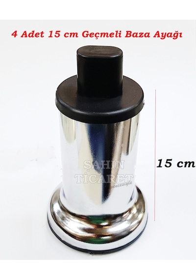 Şahinticaret Geçmeli Metal Baza Ayağı Baza Koltuk Yükseltme Ayağı 4 Adet 15 Cm