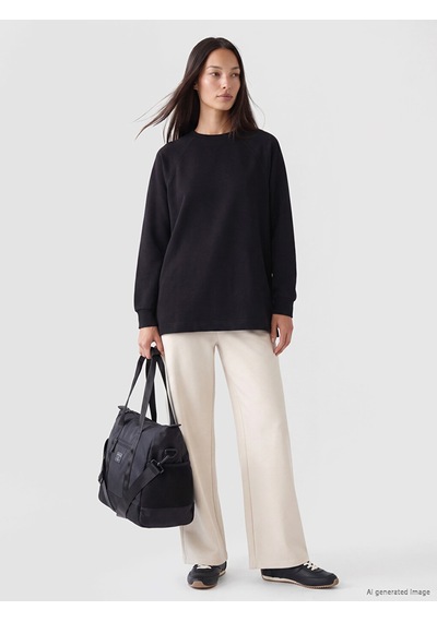 LC Waikiki Lc Waıkıkı Siyah Soft Touch Oversize Kadın Sweatshirt Tunik
