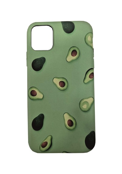 Apple Uyumlu iPhone 11 Kılıf Avokado Meyve Desenli Yeşil