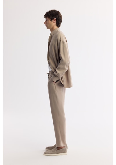 Avva Erkek Bej Beli Lastikli Bağcıklı Soft Touch Relaxed Fit Pantolon A51y3031