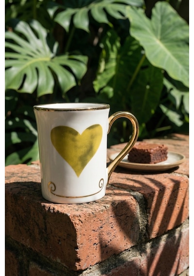 Heart Porselen Kupa Sarı - 250 Ml Sarı