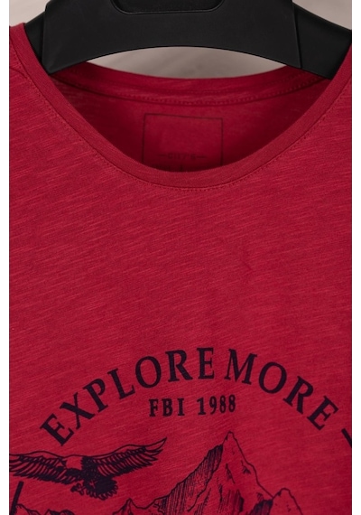 Sıfır Yaka Büyük Beden Baskılı Penye Erkek T-Shirt Çok Renkli