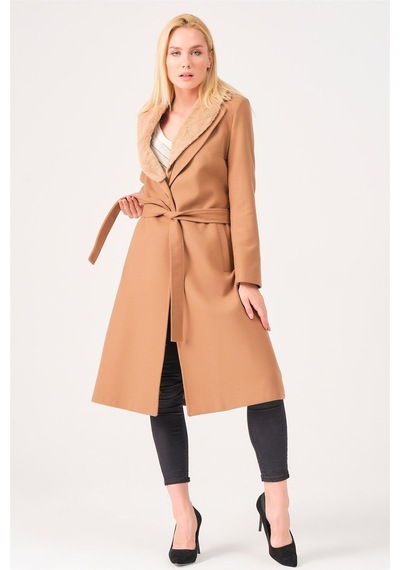 Z6671 Dewberry Bayan Palto-camel Camel