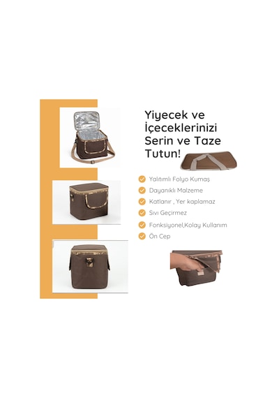 10 Lt Yemek Çantası -termo Çanta-277 Kahverengi