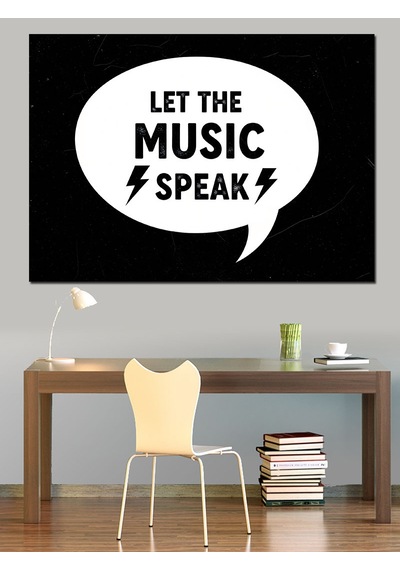 Let The Music Speak Dekoratif Kanvas - Mdf Ahşap Tablo