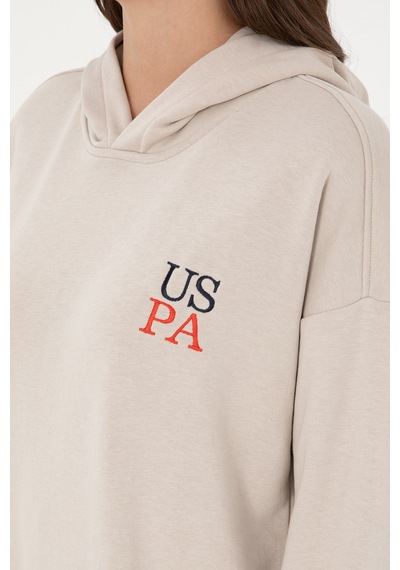 U.S. Polo Assn. Kadın Taş Kapüşonlu Sweatshirt 50291265-VR049