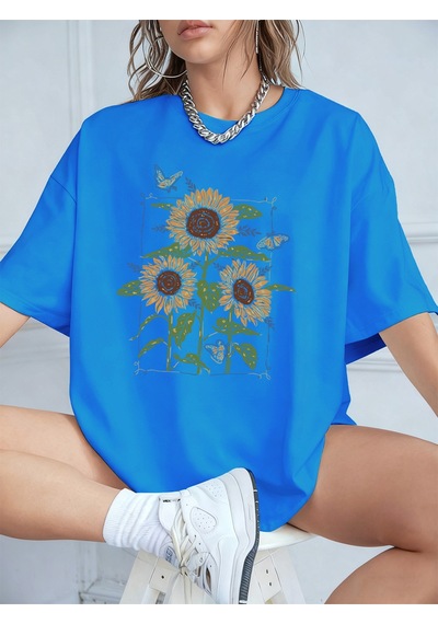 Noıssey Urban Pop Graphic Kadın Tişört Koleksiyonukod 5576 Bebe Mavi