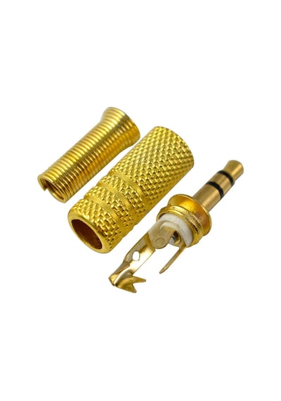3.5 Mm Stereo Erkek Jak Metal Gold Altın Sarı