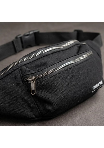 Ren.ga.renk Siyah Unisex Bel Çantası Çapraz Askılı Günlük Kullanım Fermuarlı 30x13 Cm Rengaren