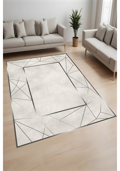 Rovigo Home Dijital Baskı Yıkanabilir Kaymaz Taban Salon Halısı Ve Yolluk Rv010-fnl260 Krem