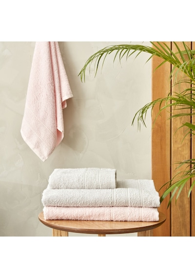 Karaca Home Vinos 4 Parça Banyo/Baş Havlusu Hamam Seti Pudra
