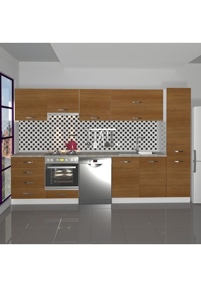 Decoraktiv Elite 325yq Ankastre Fırın Modüllü Mdf Hazır Mutfak Dolabı - Tezgah Dahil - Naturel Ceviz Decoraktiv Elite 325yq Ankastre Fırın Modüllü Mdf Hazır Mutfak Dolabı - Tezgah Dahil - Naturel Ceviz