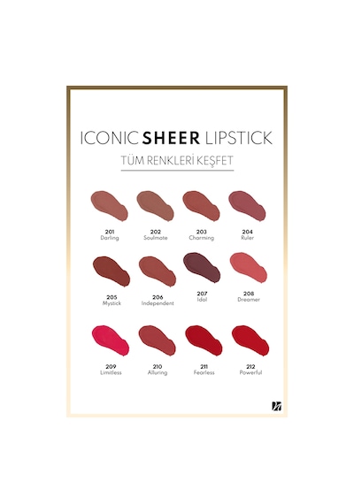 Note Cosmetique Iconic Sheer Lipstick 201 Darling Nemlendirici Parlak Ruj - Nude