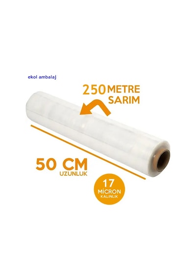 Palet Streç Film 17 Mikron 50 Cm 250 Mt Palet Streç