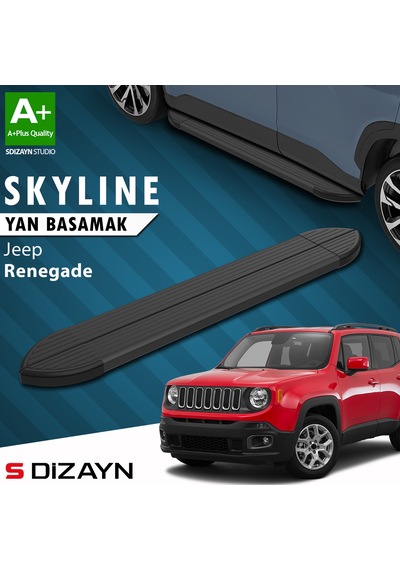 S-dizayn Jeep Renegade Skyline Siyah Yan Basamak 173 Cm 2014 Üzeri A+ Kalite