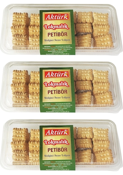 Aktürk Lokmalık Petibör Bisküvi Arası Lokum 250 Gr X 3 Adet