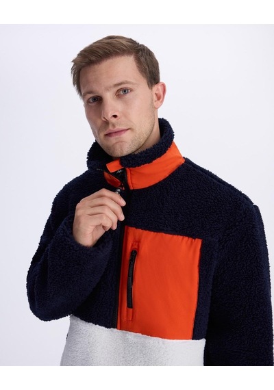Kappa Hanoran Khakı-ecru-orange Man Sherpa Jacket 371t3qw-x8f Karışık-çok Renkli