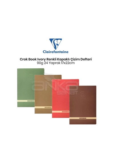 Clairefontaine Crok Book Ivory Renkli Kapak Çizim Defteri 90g 24 Yaprak 17x22cm