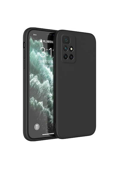 Fibaks Redmi 10 2022 Uyumlu Kılıf Kamera Çıkıntılı Içi Kadife Lansman Yumuşak Dokulu Silikon Kapak Siyah