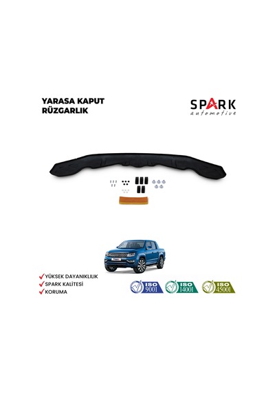 Volkswagen Amarok 2010-2022 Yıl Aralığı Uyumlu Yarasa Kaput Rüzgarlığı Siyah