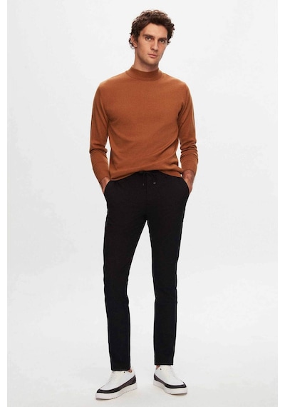 D's Damat Regular Fit Camel Pamuk Karışımlı Yarım Balıkçı Triko Kazak Camel
