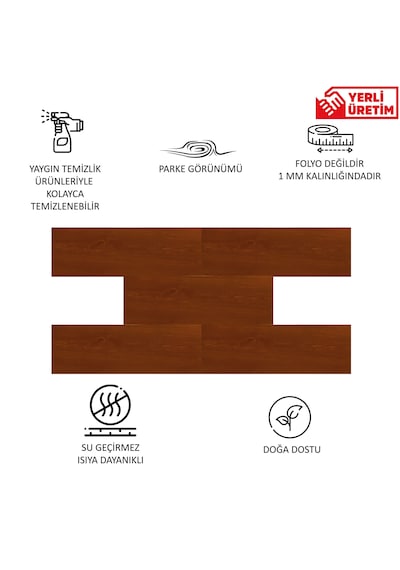 Tink Kendinden Yapışkanlı Altın Meşe Desenli Pvc Parke 25x80 Cm/5 Adet